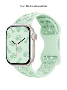 Hollow Silicone Band 41mm 40mm 44mm 45mm 42mm 38mm 49mm 46mm Cute Dog Paw Design, Soft Breathable Silicone Strap Compatible With Apple Watch Series 1-10, SE, Ultra