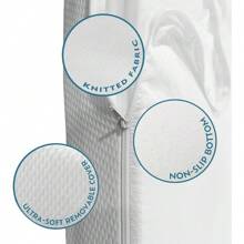 Colchón de espuma viscoelástica de 4.7 pulgadas con funda lavable para sofá cama y camas de sofá, tamaño Queen (sofá no incluido) - Blanco - Ver 4