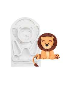 1 件动物巧克力软糖硅胶模具狮子大象猴子斑马长颈鹿饼干蛋糕烘焙模具生日蛋糕装饰工具 - 白色 - 查看 11