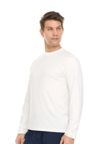 Heal+Wear Men Solid Round Neck Tee - Breathable Fabric, Lightweight, Durable, Minimalist Design, Ideal For Scrubs Or Outerwear - Clothing - White - View 3