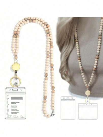 1Pc Lanyard Lanyards For Id Badges Teacher Lanyard Lanyards For Keys Retractable Lanyards For Id Badges Holder Cute Keychain Lanyard Women (Includes 2 ID Rubber Covers),School Supplies,Back To School