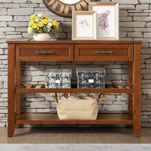 GFDRHJUY  Console Table Sofa Entryway Side Table Furniture With 2 Drawers And 2 Bottom Shelves For Living Room Home Decor, 42" W X 13.78" D X 30" H - 棕色 - 查看 4