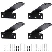 4pcs Heavy Duty Shelf Brackets Include Heavy Duty Mounting Hardware, Countertop Brackets, Corner Brace And Floating Hidden Shelf Brackets (Color: Black) - Black - View 3