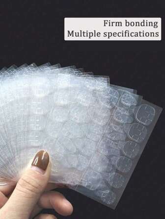 360片（15张）/600片（25张）/840片（35张）/1080片（45张）/1320片（55张）/1560片（65张）双面凝胶美甲贴纸，适用于按压式美甲贴，果冻双面美甲贴纸，粘性贴纸，美甲凝胶贴纸，美甲贴纸，DIY美甲贴纸