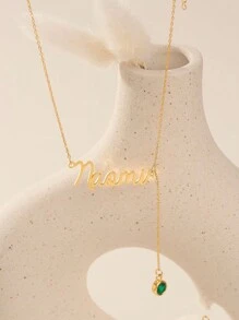 Personalized Birthstone Name Necklace, Custom Silver Stainless Steel Name Necklace, Script Name Necklaces, Mum Necklace, Personalized Christmas Gift For Her Valentine's Day Gift