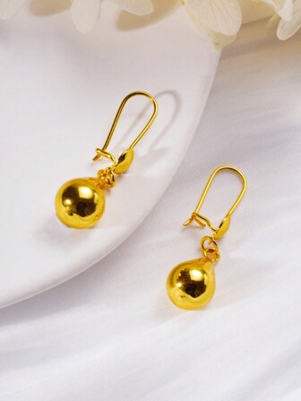 2 件时尚女士奢华简约 3D 水滴耳环，24K 金色，个性化 DIY 水滴设计，适合闺蜜、朋友、女朋友、妻子、节日、生日的礼物，适合日常和节日佩戴