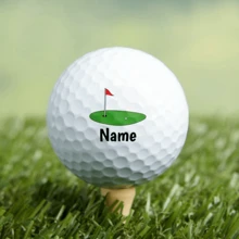 3 pièces Balles de golf personnalisées, personnalisez votre nom sous le logo vert, balles de pratique rondes en caoutchouc à double couche, convient pour les sports d'extérieur et d'intérieur, cadeau de golf parfait pour papa, père, oncle, frère, mari, fils, mère, femme, sœur, professeur, ami, patron, collègue