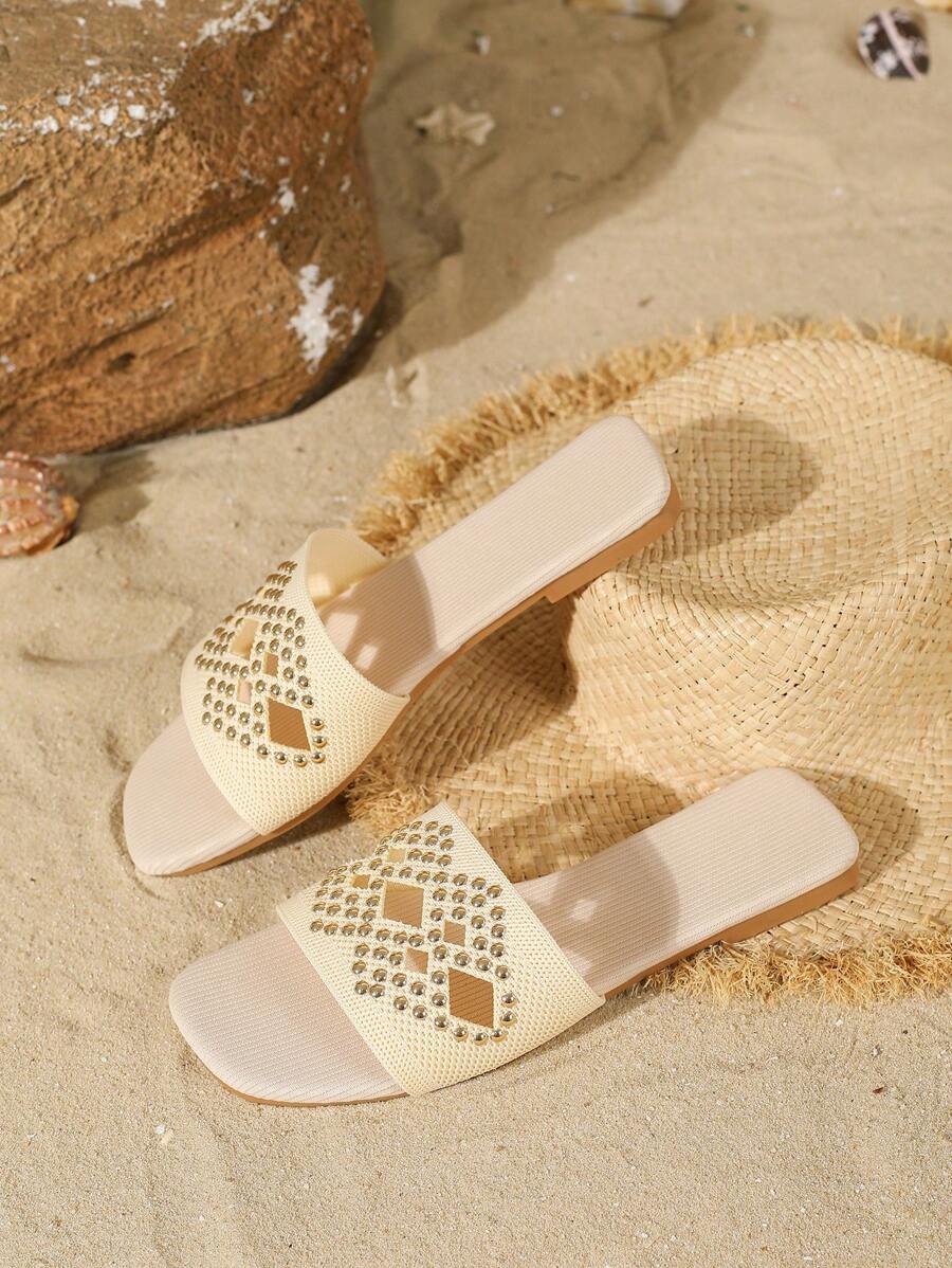 Nuevas sandalias planas minimalistas y con correa de estilo fashionable para mujer para uso en exteriores