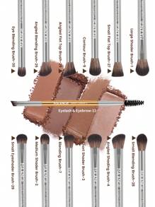 MAANGE 13Pcs Professional Eye Long Aluminum Tube Makeup Brushes,Eyeshadow Brush Contour Brush Highlight Brush Blending Brush Nose Contour Brush Concealer Brush Smudge Brush Eyebrow Brush Eyelash Brush,Makeup Brushes With Soft Fiber And Skin Friendly For Easy Carrying,Brushes For Travel,Gift For Women&Girls - 彩色 - 查看 5