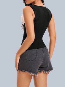 CZXMY Women Breathable Mesh Tight-Fitting Corset Vest, Fitness Sports, Waist Tunics, Shoulder Straps Tank Top Shapewear 1pc - Black - View 3
