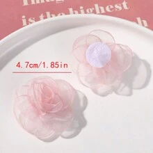 5 件装人造花装饰配件 DIY 工艺材料 适用于发夹和包包装饰 - 淺藍色 - 查看 6