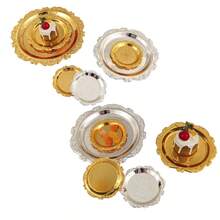 Lace Serving Tray For Wedding Decor (1-Count) – Gold & Silver Vintage Embossed Design, Perfect For Centerpieces, Dessert Tables, Reception, And Bridal Showers,School Supplies