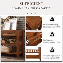 GFDRHJUY  Console Table Sofa Entryway Side Table Furniture With 2 Drawers And 2 Bottom Shelves For Living Room Home Decor, 42" W X 13.78" D X 30" H - 棕色 - 查看 3