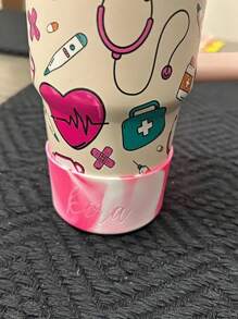 1pc Customized Tumbler Mug/Personalized Tumbler Sleeve/Engraved Tumbler Mug/20oz 30oz 40oz Tumbler Mug/Silicone Tumbler Mug/Tumbler Accessories Water Bottle - Grey Coaster - View 6