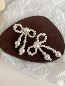 5 sztuk - ręcznie tkana perłowa kokarda, rękodzieło w kształcie serca DIY, dekoracja w postaci sztucznej perły, łańcuch koralikowy, artykuły imprezowe, bukiet róż, akcesoria do aranżacji, przyjęcia świąteczne i dekoracje kwiatowe DIY