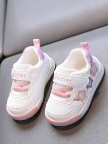 1 par de zapatos blandos antideslizantes para bebés y niños pequeños en primavera/otoño, diseño de para niñas y niños, zapatillas informales para interiores/exteriores para bebés de 0 a 4 años