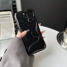 1 件时尚镂空蛇形手机壳，电镀饰面，动物蛇纹 TPU 软壳手机壳适用于 Apple 17/17 Pro/17 Pro Max/17 Air、16 Pro Max、15、14、13、12、11、Galaxy S22、S23、S24、S25、S23 FE、S22 Ultra、S23 Ultra、S24 Ultra、S25 Ultra、A06、A16、A26、A36、A54、A55、A14、A15 - 黑色 - 查看 4