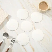 CASEGRACE 2/4/6/8/10PCS软木杯垫圆形隔热垫简约风格纯色杯垫可洗餐垫防烫防滑桌垫厨房用品汽车杯垫房间装饰 - 彩色 - 查看 20