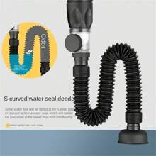 1 Peça Tubo de Drenagem Telescópico de Pia de Fácil Instalação, Tubo de Drenagem Universal de Banheiro/Cozinha, Drenagem Rápida Anti-Odor, Design Anti-Mosquito, Tubo de Drenagem de Pia de Cerâmica Expansível