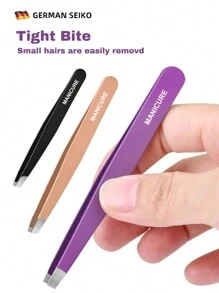 4 pièces Kit de pinces colorées en acier inoxydable, ensemble d'outils portables pour la mise en forme des sourcils et l'épilation (violet, rose, noir)