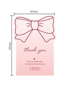 10/50 piezas Etiquetas adhesivas con moño rosa para agradecer, etiquetas decorativas para sellar cajas de regalo, paquetes de hornear y embalaje de negocios - Rosa - Ver 7