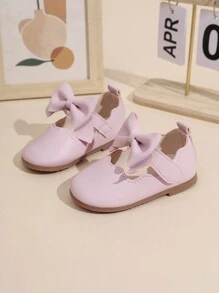 時尚優雅的蝴蝶裝飾寶寶和幼兒女童舒適輕便防滑平底鞋,適合春夏秋室內外派對 - 粉色 - 查看 5