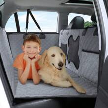 1 szt. 100% wodoodporny pokrowiec na siedzenie samochodowe dla zwierząt, bardzo długi i wytrzymały, wielofunkcyjny, łatwy w czyszczeniu, antypoślizgowy spód i składany, z ochroną tylnego siedzenia i wieloma kieszeniami, odpowiedni dla małych/średnich/dużych psów i różnych zwierząt domowych