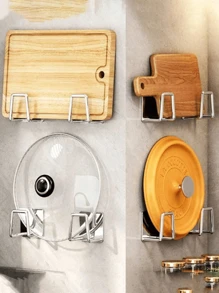 1/2/4/6 件多功能收纳架，不锈钢海绵架，用于锅盖、切菜板、厨房水槽的收纳挂钩，洗碗海绵和刷子整理架，强力粘合海绵架，优质防锈防水速干厨房水槽架，适用于厨房、浴室、卧室