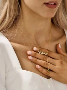 Personalized Birthstone Name Necklace, Custom Silver Stainless Steel Name Necklace, Script Name Necklaces, Mum Necklace, Personalized Christmas Gift For Her Valentine's Day Gift