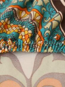 1 Stück Bohemian bedruckter Stretch-Sofahulle aus Milchseide + 1 Stück Kissenbezug (ohne Kissenfüllung), Bohemian Stil, Mode, minimalistisch, weich atmungsaktiv schmutz- und rutschfeste Schutzhülle für Wohnzimmer, Schlafzimmer, Arbeitszimmer