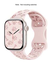 Hollow Silicone Band 41mm 40mm 44mm 45mm 42mm 38mm 49mm 46mm Cute Dog Paw Design, Soft Breathable Silicone Strap Compatible With Apple Watch Series 1-10, SE, Ultra
