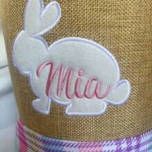 Personalized Easter Basket Custom Embroidered Easter Bunny Egg Basket For Easter Activities - Multicolor - View 2