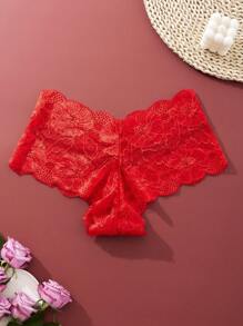 6pcs/Set Plus Size Women Breathable Lace Floral Trim Sexy Triangle Briefs - Multicolor - View 6