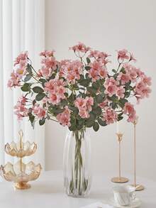 1支/3支人造樱花，27.6英寸长茎丝绸雏菊花枝，适合家居婚礼派对桌面装饰插花 - 粉色 - 查看 5