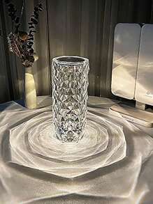 3-częściowa kryształowa lampa stołowa RGB zmieniająca kolor nocnego światła, romantyczna dioda LED Rose Diamond Touch Light (pilot zdalnego sterowania i sterowanie dotykowe) ściemnialna, ładowana przez USB dekoracyjna lampa otoczenia, odpowiednia do jadalni/baru/pokoju gier/salonu/sypialni