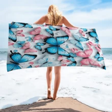 1 pièce Serviette de plage en fibre ultra-fine Stitch, serviette de plage à séchage rapide dessin animé, serviette absorbante pour la transpiration quotidienne, serviette de bain à impression numérique pour la plage, l'hôtel, la natation, les activités de plein air et la fitness. Serviette de bain super grande et en fibre ultra-fine Stitch