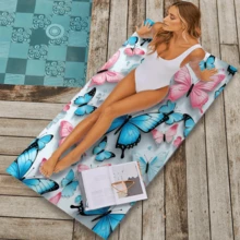 1 pièce Serviette de plage en fibre ultra-fine Stitch, serviette de plage à séchage rapide dessin animé, serviette absorbante pour la transpiration quotidienne, serviette de bain à impression numérique pour la plage, l'hôtel, la natation, les activités de plein air et la fitness. Serviette de bain super grande et en fibre ultra-fine Stitch