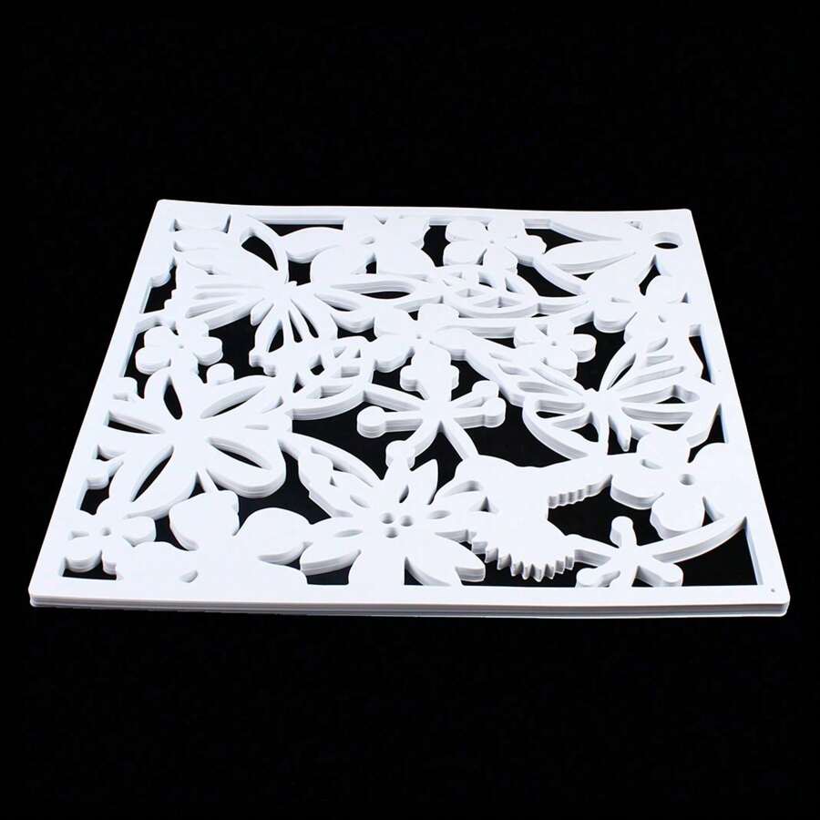 12pcs Hollow Room DIY Art Decor Divider Screen Hanging Panel Curtain Partitions - White - View 1
