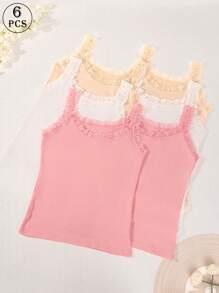 6 PCS Women Summer Tank Tops Lace Sleeveless Camisole