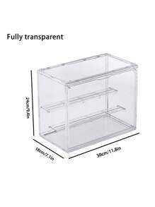 1pc Caixa de armazenamento de acrílico para exibição, organizador de mesa transparente com protetor de capa contra poeira, estatueta colecionável, boneca, armário de armazenamento de bloco de construção, organizador empilhável para quarto, sala de estar, escritório - Claro - Ver 18