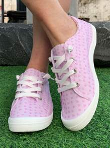 Women's Spring New Valentine's Day Heart Print Casual Shoes, Soft Bottom Low-Top Comfortable Lightweight Breathable Slip-On Sneakers, Plus Size - Multicolor - View 6