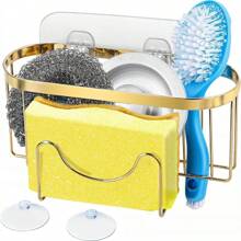 Giá đỡ miếng bọt biển đa chức năng với hình chữ M độc đáo, hai phương pháp lắp đặt Dụng cụ sắp xếp bồn rửa nhà bếp, Hộp đựng bồn rửa bằng thép không gỉ chống gỉ cho miếng bọt biển, bàn chải, nút chặn bồn rửa và dụng cụ cạo - Nhiều màu - Xem 10