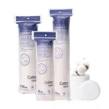 1 件圆形三明治双面清洁垫，用于卸妆和皮肤 - 白色 - 查看 3