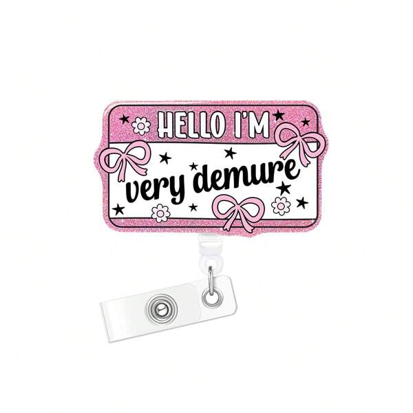 1pc Demure Acrylic Bling Retractable Badge Reel, Belt Clip Retractable Name Badge Holder For Nurse Doctor Student Worker Volunteer