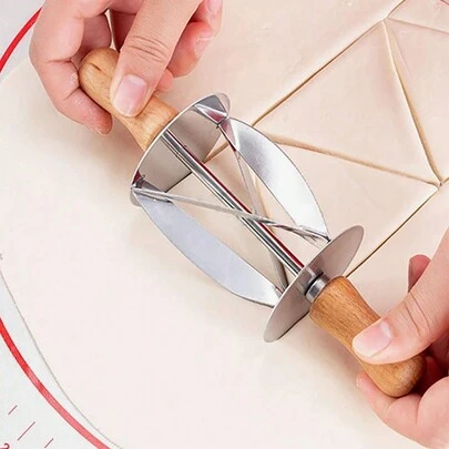 1 件羊角面包切片机，不锈钢羊角面包切割轮