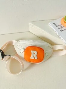 1 件迷你牛津布多功能儿童运动胸包，拉链开合，适合旅行、小物品存放、四季日常使用