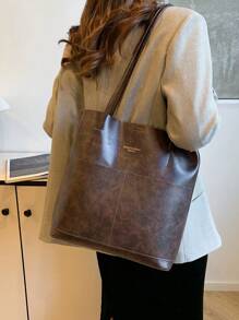 2 件套：大容量母女手提包，休闲简约单肩包，时尚百搭通勤、购物、上学、约会手提包，适合女士