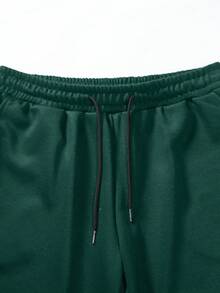 Lonblece 2pcs Men Knit Hoodie Sweatshirt And Knit Sweatpants Set, Casual Daily Sports Wear, Fall Clothes