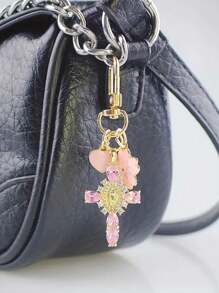 Christian Themed Cross, Heart And Flower Charm Keychain - Suitable For Wallet, Backpack, Earphone Case Decoration, With Keyring, Applicable For Luggage And Car - Integrated Ornament Combining Floral And Romantic Elements, Ideal For Women's Day Gift, Faith Jewelry Pendant Decoration, Multifunctional Mountaineering Keychain, Unique Stationery, Backpack Accessory, Perfect Birthday Gift And Educational Tool - Multicolor - View 10