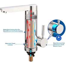 Electric Hot Water Taps Topser KA-06 Pro Adjustable Power Instant Heater Sink Taps 180° Swl Cold Hot Water Taps LCD Temperature Display For Batoom Wasoom - ChromePlated1 - View 6